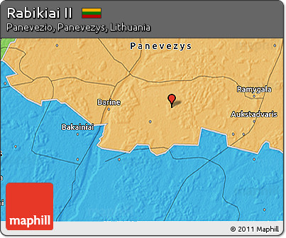 Political 3D Map of Rabikiai II