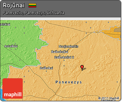 Political 3D Map of Rojūnai