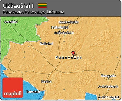 Political 3D Map of Užliaušiai I