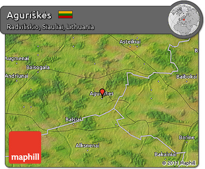 Satellite 3D Map of Aguriškės