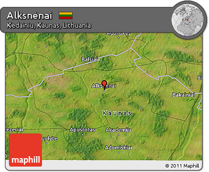 Satellite 3D Map of Alksnėnai