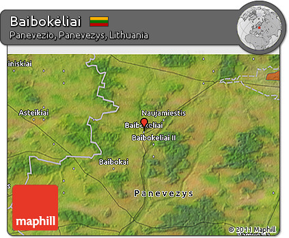 Satellite 3D Map of Baibokėliai