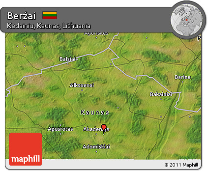 Satellite 3D Map of Beržai