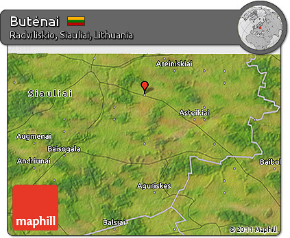 Satellite 3D Map of Butėnai