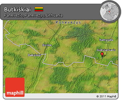 Satellite 3D Map of Butkiškiai