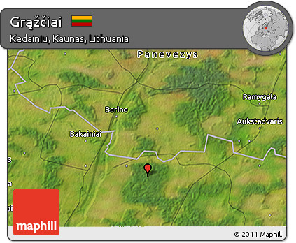 Satellite 3D Map of Grąžčiai