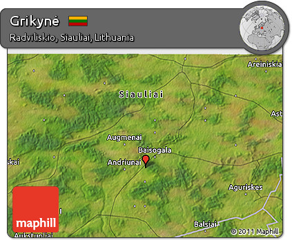 Satellite 3D Map of Grikynė