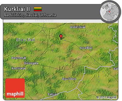 Satellite 3D Map of Kurkliai II