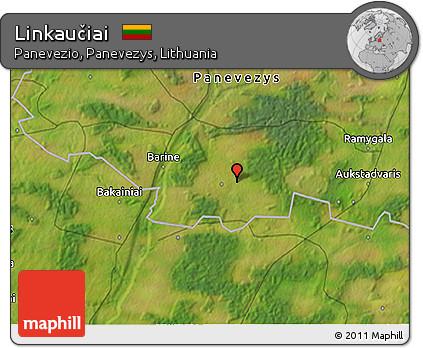 Satellite 3D Map of Linkaučiai