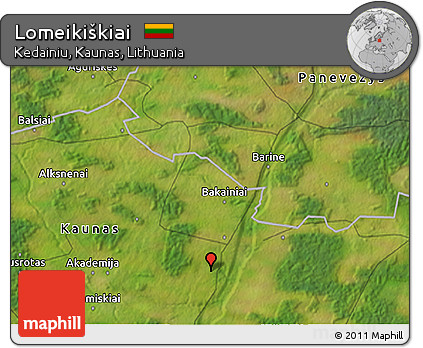 Satellite 3D Map of Lomeikiškiai