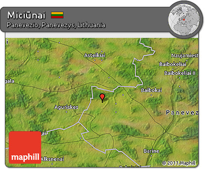 Satellite 3D Map of Miciūnai