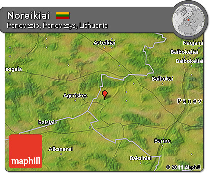 Satellite 3D Map of Noreikiai