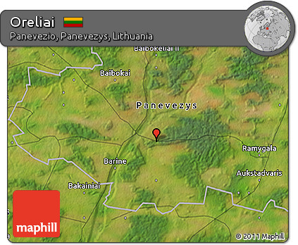 Satellite 3D Map of Oreliai