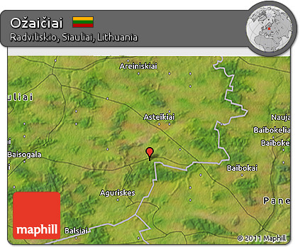 Satellite 3D Map of Ožaičiai