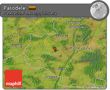 Satellite 3D Map of Pasodėlė