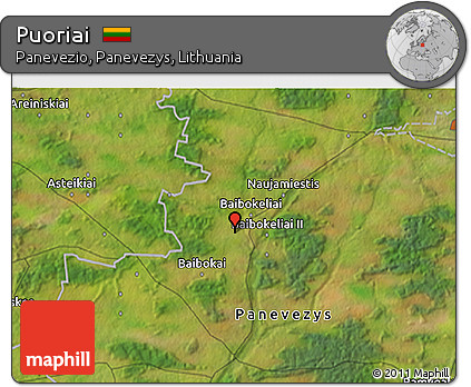 Satellite 3D Map of Puoriai