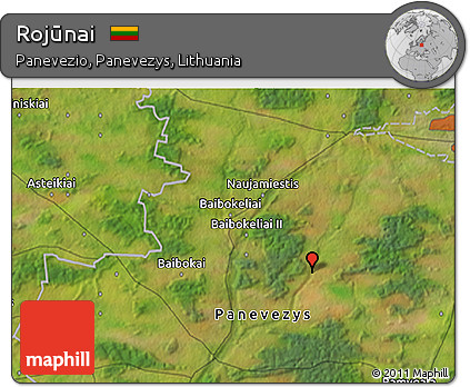 Satellite 3D Map of Rojūnai