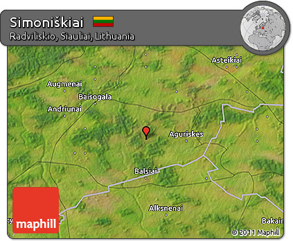 Satellite 3D Map of Simoniškiai