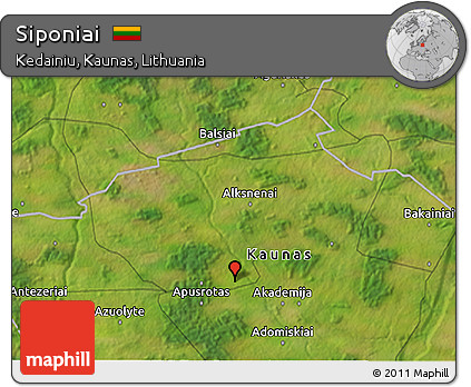 Satellite 3D Map of Siponiai
