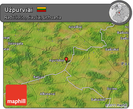 Satellite 3D Map of Užpurviai