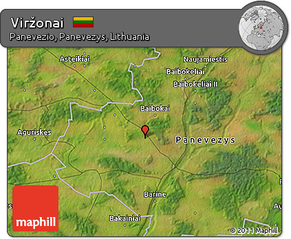 Satellite 3D Map of Viržonai