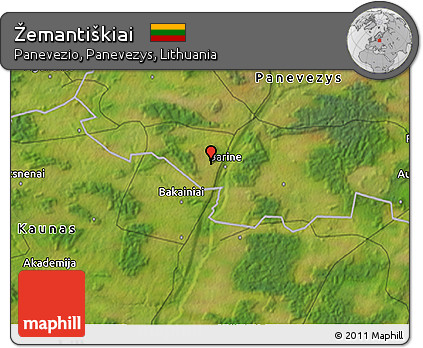 Satellite 3D Map of Žemantiškiai