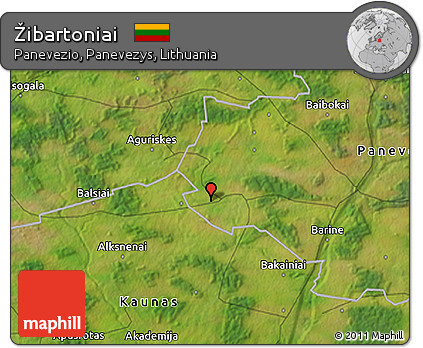 Satellite 3D Map of Žibartoniai
