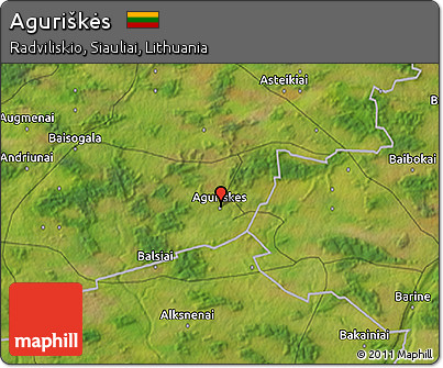 Satellite 3D Map of Aguriškės