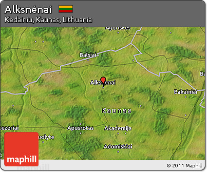 Satellite 3D Map of Alksnėnai