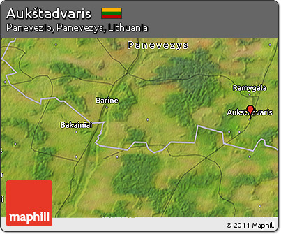 Satellite 3D Map of Aukštadvaris
