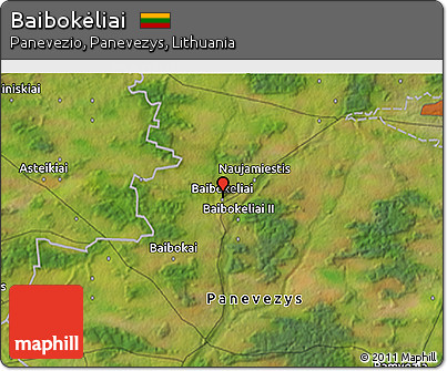Satellite 3D Map of Baibokėliai