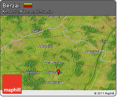 Satellite 3D Map of Beržai