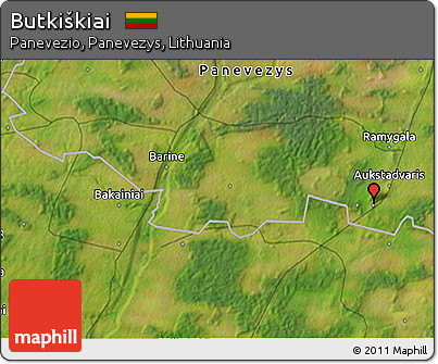 Satellite 3D Map of Butkiškiai
