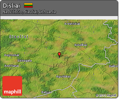 Satellite 3D Map of Dišliai