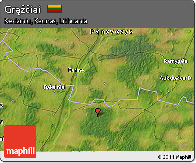 Satellite 3D Map of Grąžčiai
