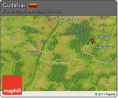Satellite 3D Map of Gudeliai