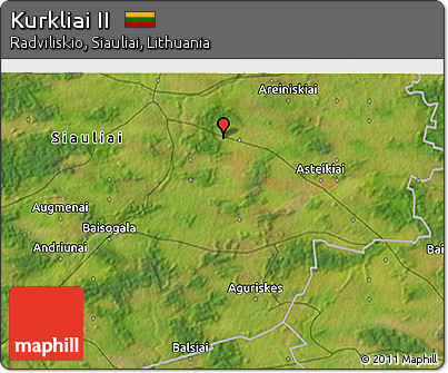 Satellite 3D Map of Kurkliai II
