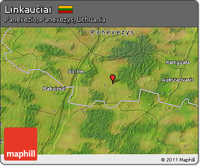 Satellite 3D Map of Linkaučiai