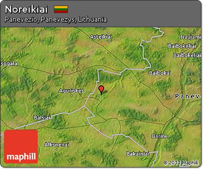 Satellite 3D Map of Noreikiai