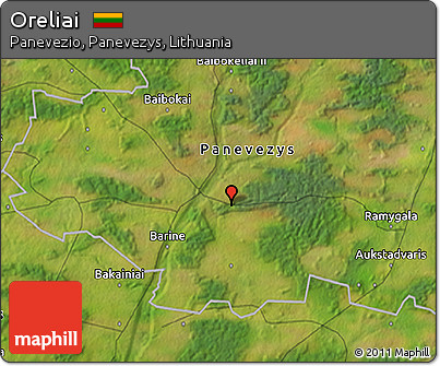 Satellite 3D Map of Oreliai