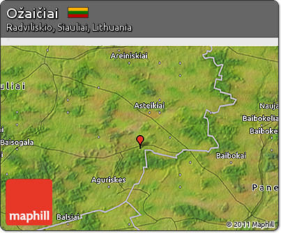 Satellite 3D Map of Ožaičiai