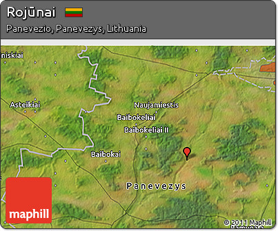 Satellite 3D Map of Rojūnai