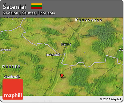 Satellite 3D Map of Šateniai
