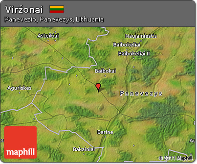 Satellite 3D Map of Viržonai