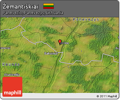 Satellite 3D Map of Žemantiškiai