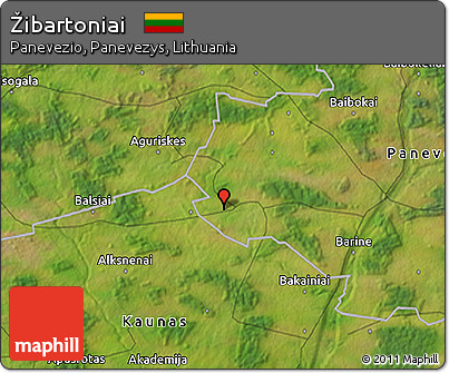 Satellite 3D Map of Žibartoniai