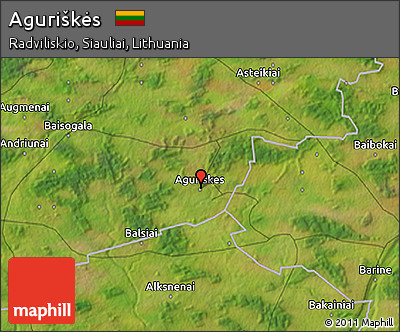 Satellite 3D Map of Aguriškės