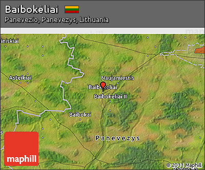 Satellite 3D Map of Baibokėliai