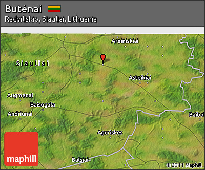 Satellite 3D Map of Butėnai