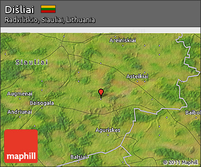 Satellite 3D Map of Dišliai